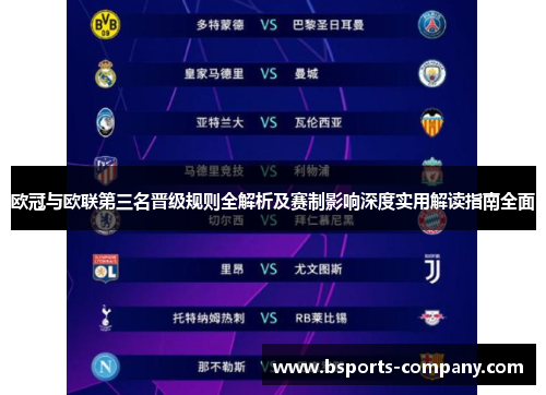 欧冠与欧联第三名晋级规则全解析及赛制影响深度实用解读指南全面 欧冠与欧联第三名晋级规则全解析及赛制影响深度实用解读指南全面